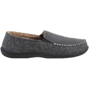 Acorn Men's Crafted Moc Slippers - Suede and Faux Wool, Ash, X-Large | A19016ASHMXL