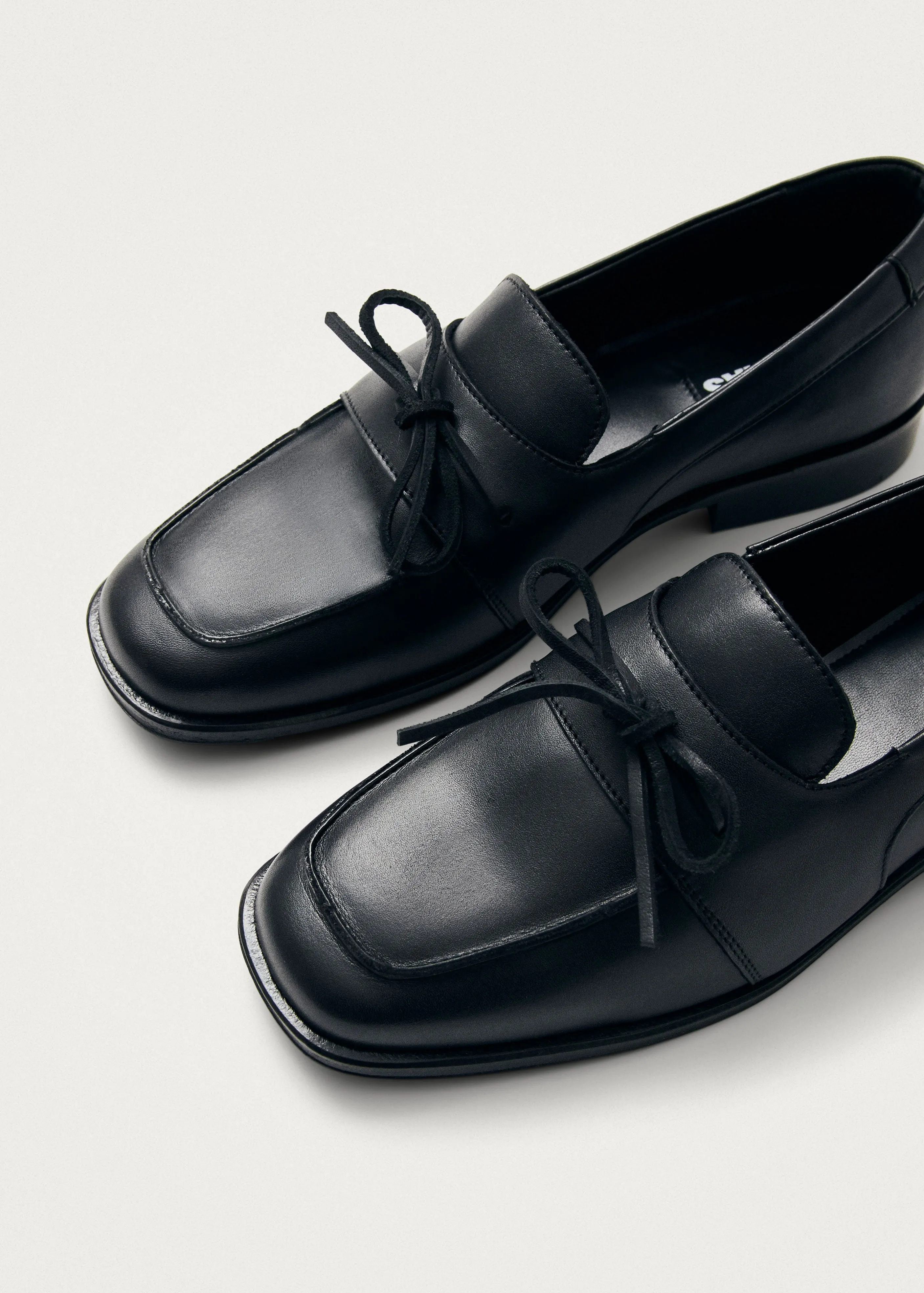 Amour Black Leather Loafers