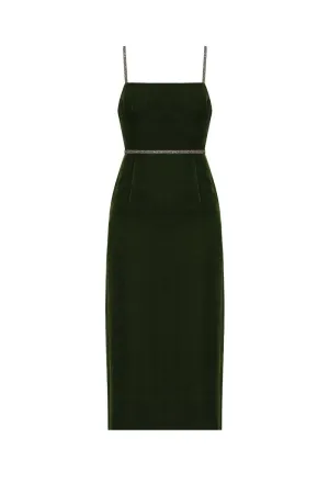 AMYA GREEN MIDI DRESS