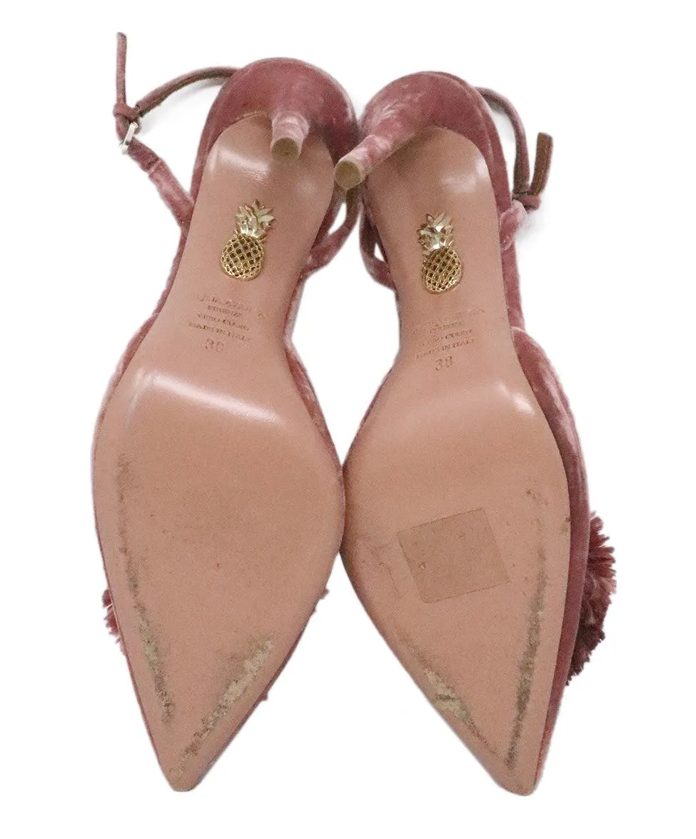 Aquazzura Mauve Velvet Slingback Heels sz 8