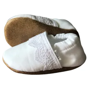 Baby & Toddler Moccasins - White Lace Strip