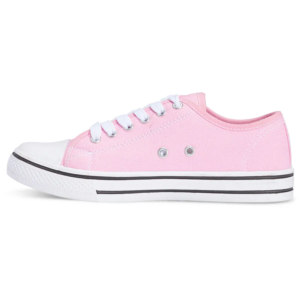 Baby Pink Flat Casual Lace Up Sneaker