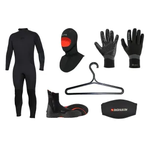 BARE Men's 5mm Velocity Ultra Full Wetsuit Package w/ FREE Wetsuit Hanger & Mask Strap