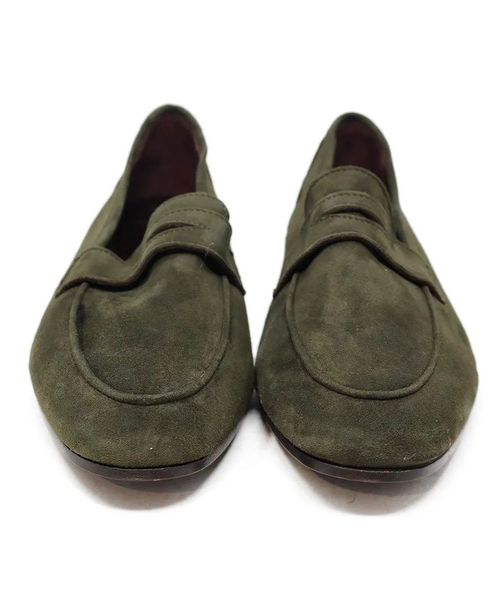 Bougeotte Olive Suede Loafers sz 10.5