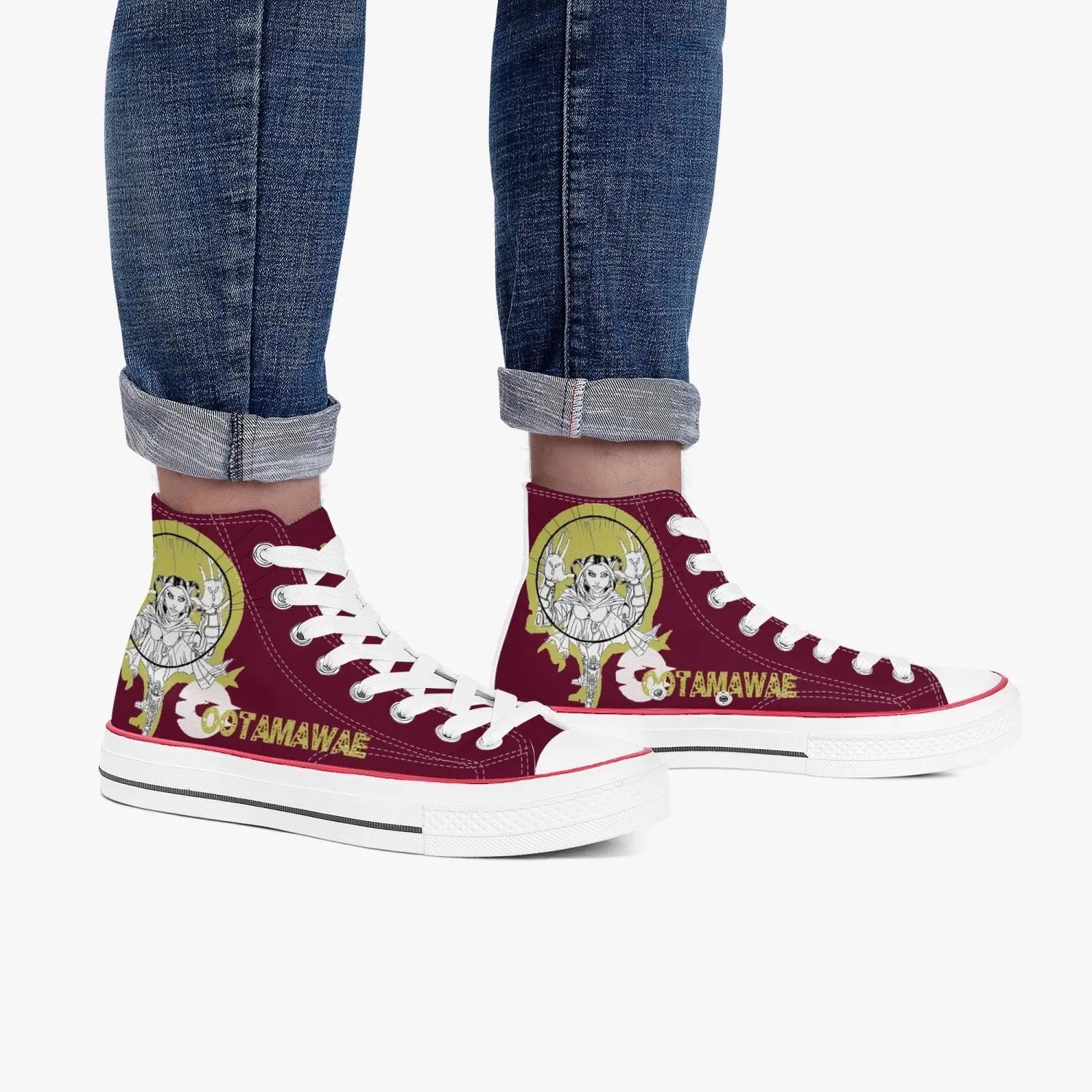 Bubble Tinto Red High Canvas Shoes