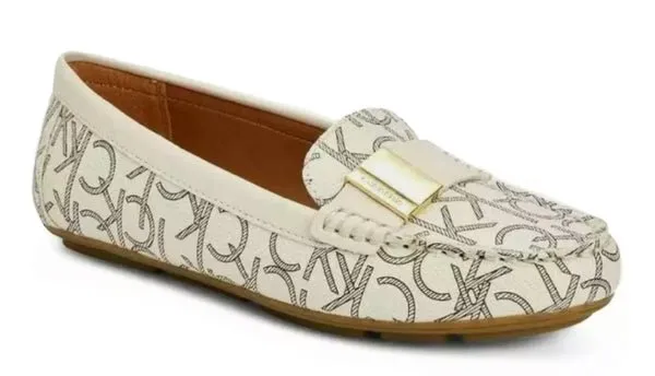 CALVIN KLEIN Cream Moccasins slip-on Loafers