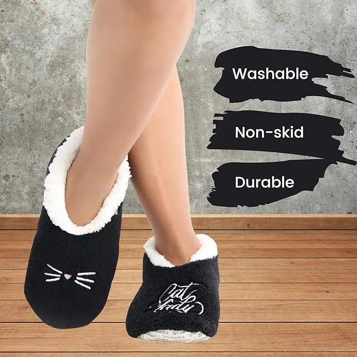 Cat Lady Black SnuggUps Slippers