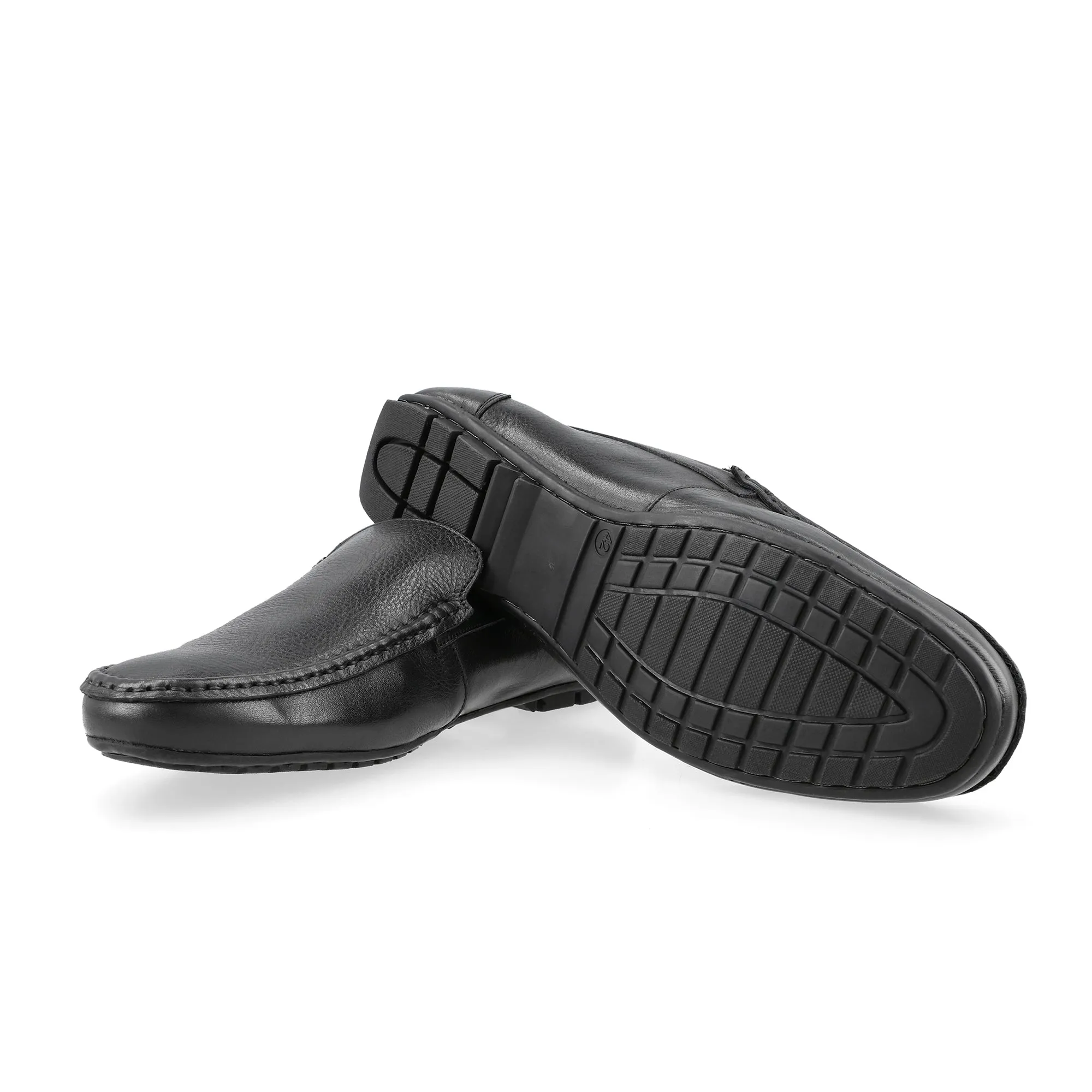 Classic Black Plain Moccasins