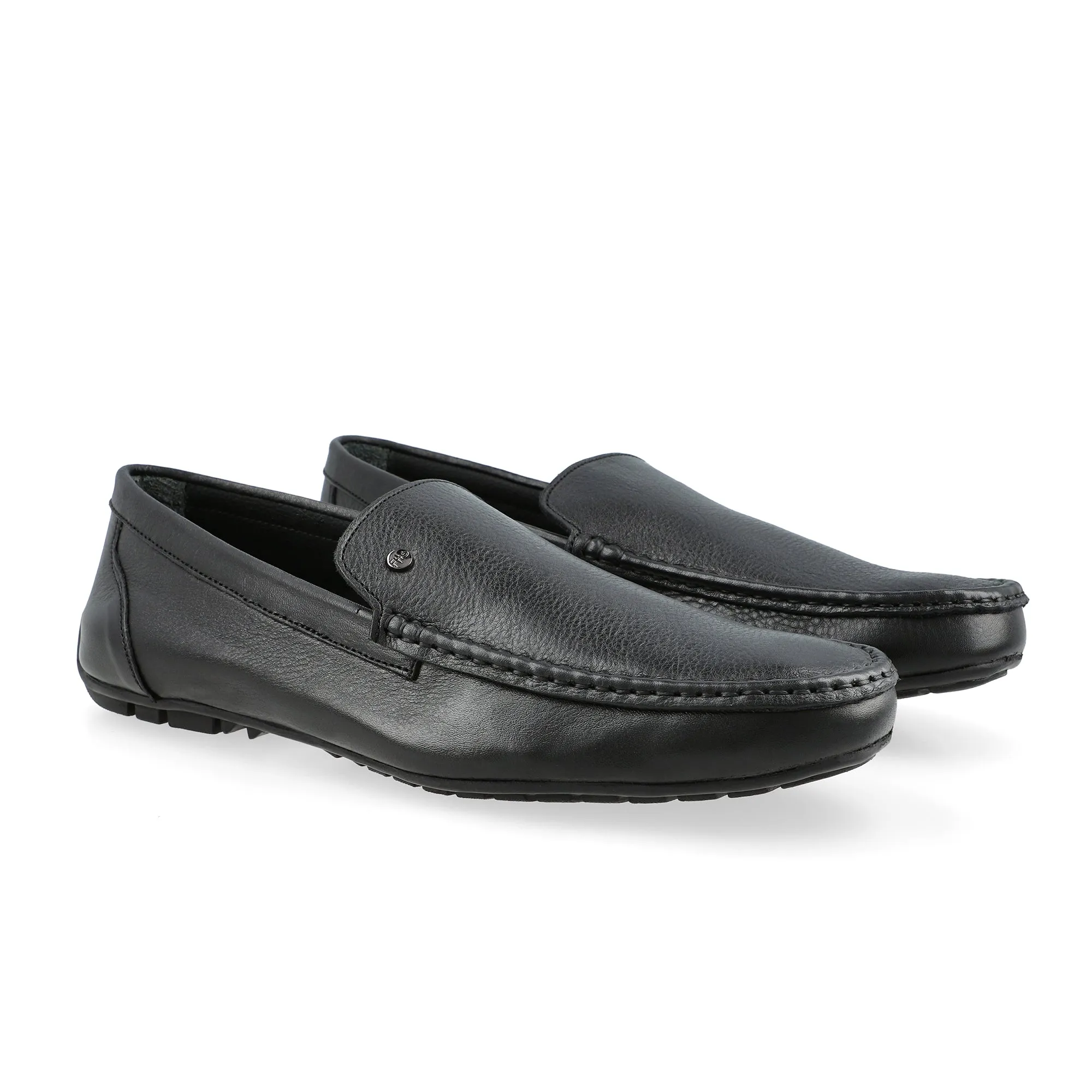 Classic Black Plain Moccasins