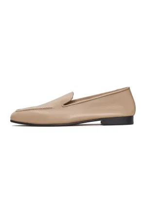 Classic Leather Loafers Lidia - Beige