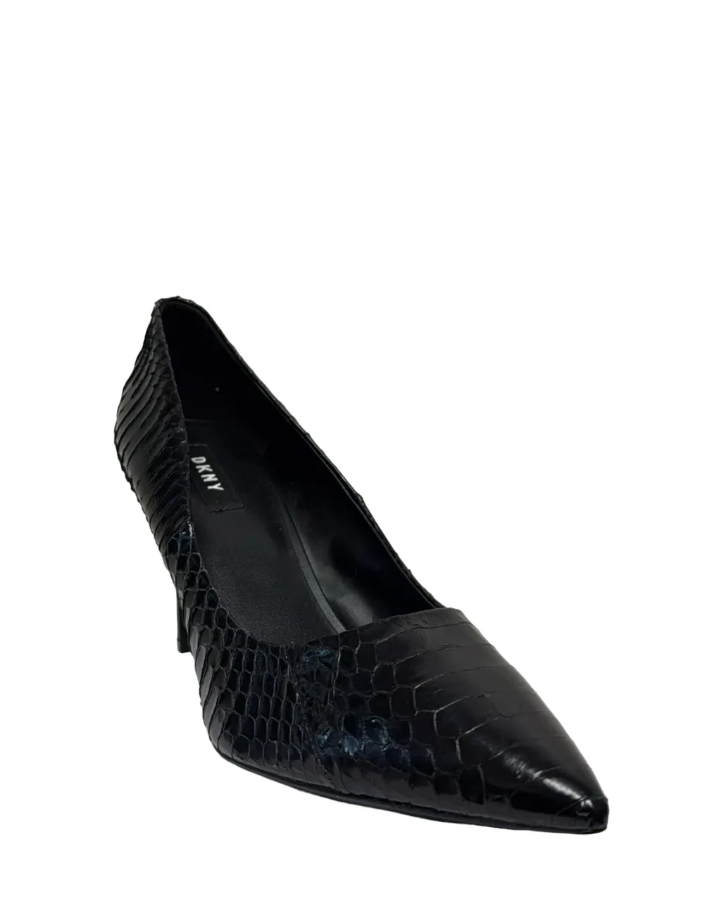 DKNY Women Heels All Black Snake Print