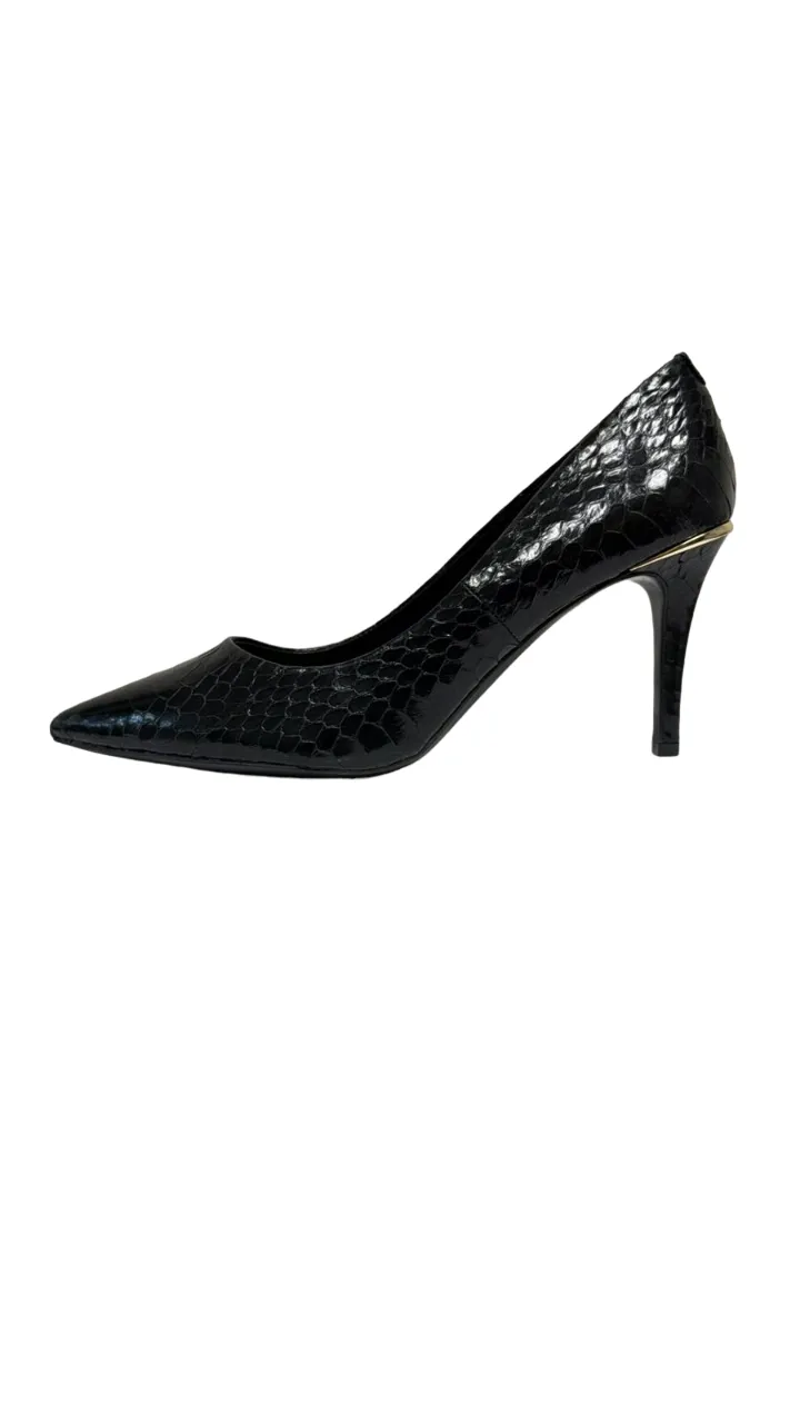 DKNY Women Heels All Black Snake Print