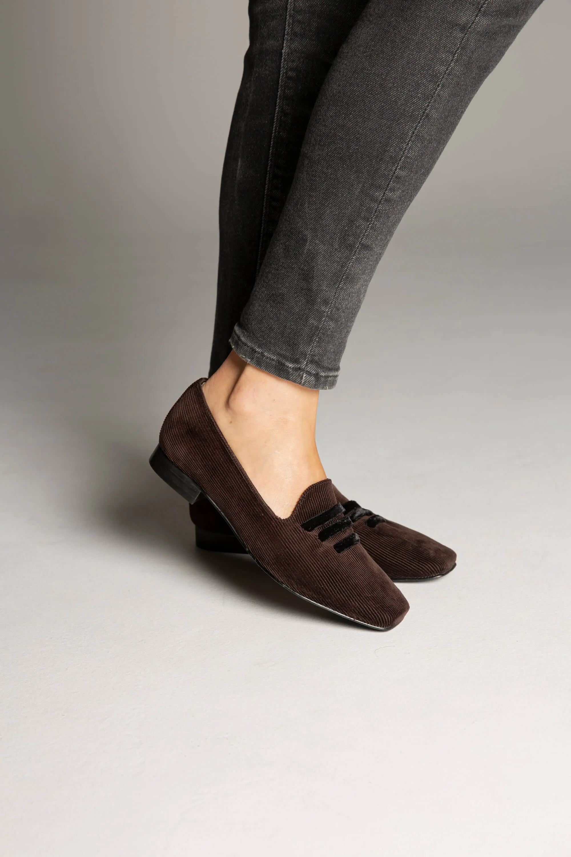 Eco Suede Corduroy Moccasins | Brown