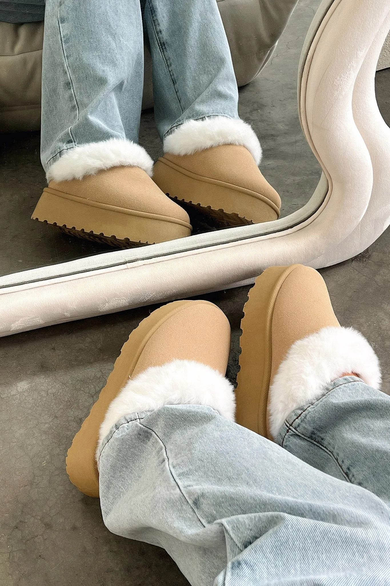 Elani Platform Slippers - Sand