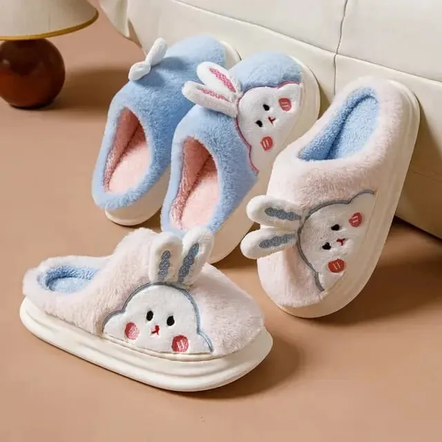 FLUFFY BUNNY SLIPPERS FOR WINTER