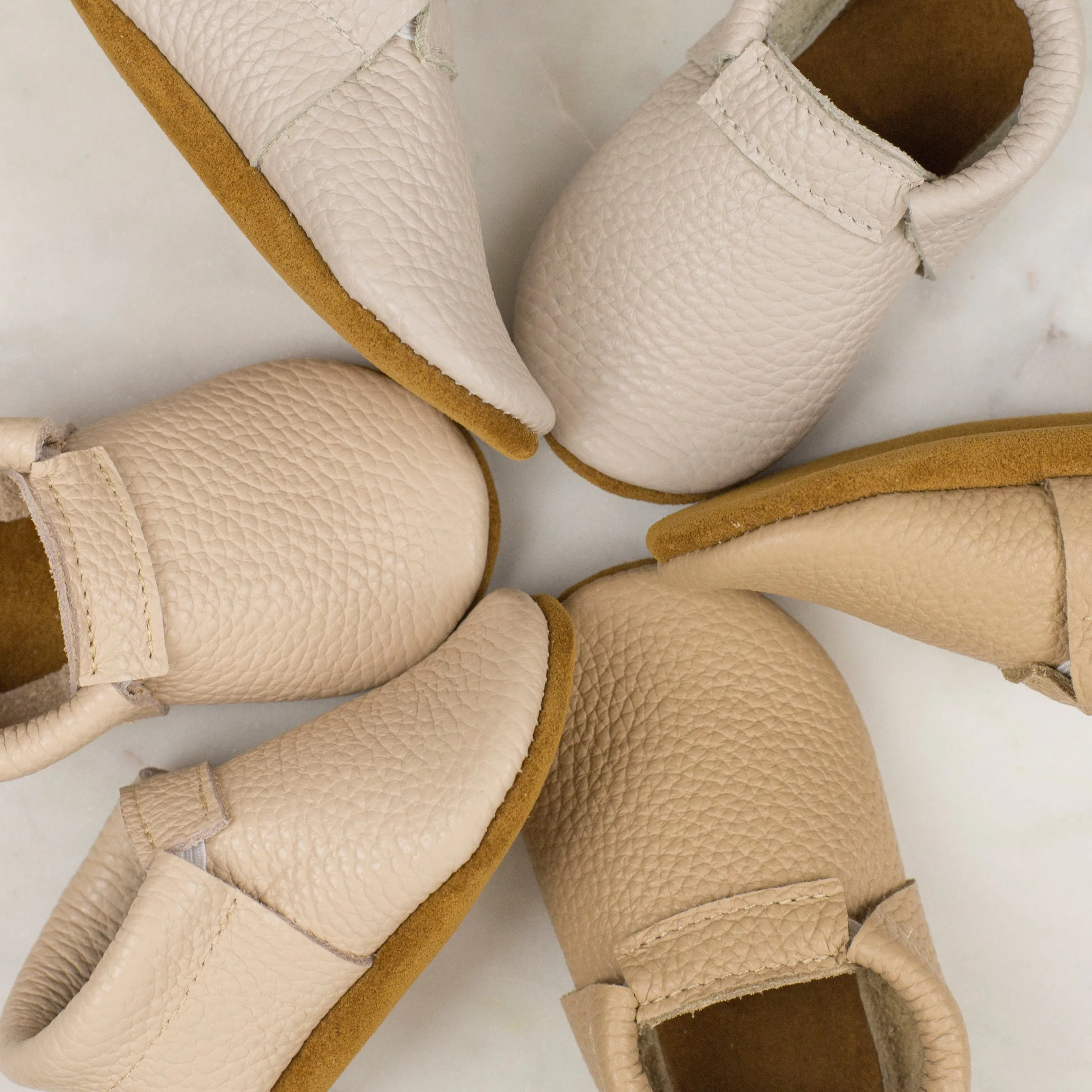 Fringeless Moccasins with Suede Sole. Baby and Toddler Shoes