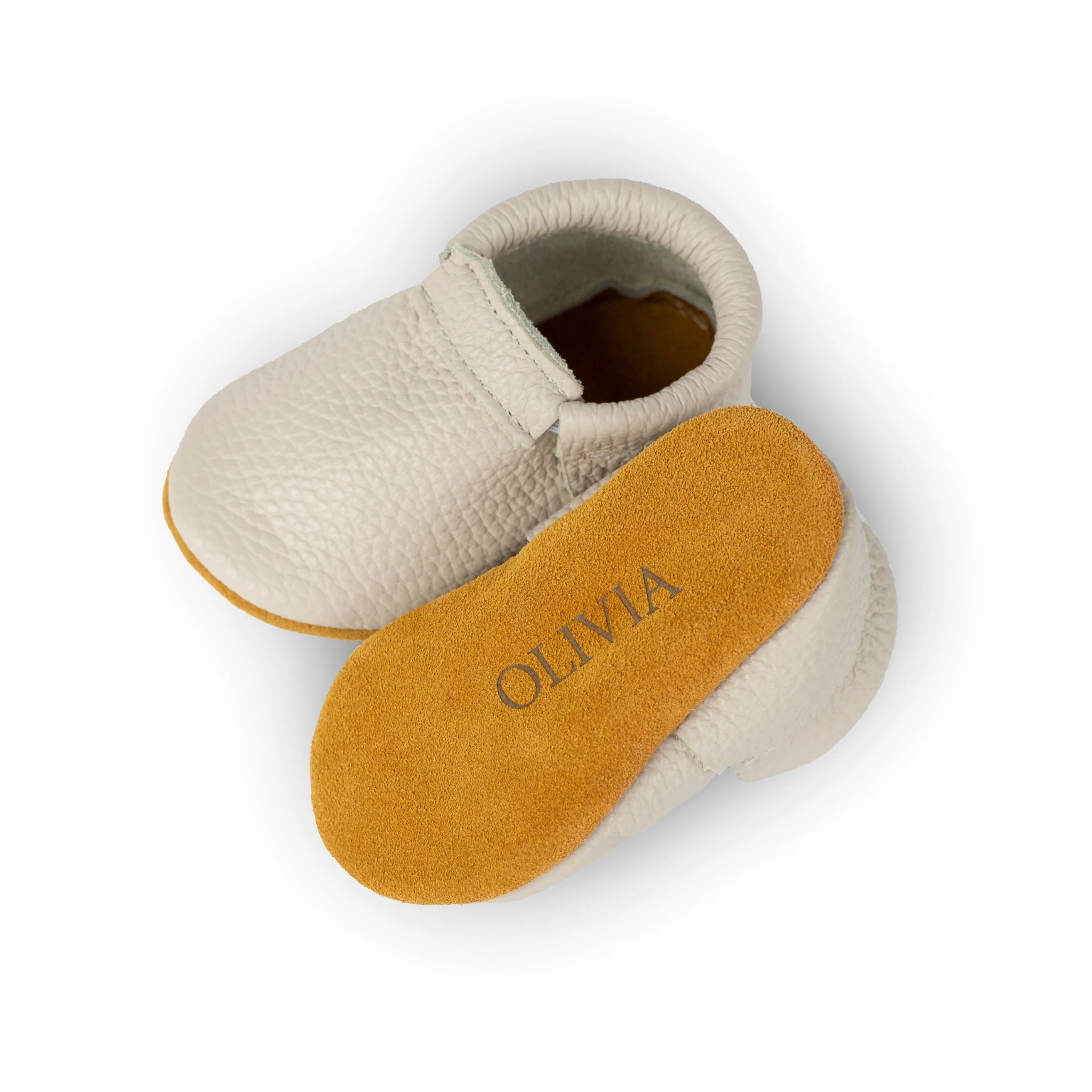 Fringeless Moccasins with Suede Sole. Baby and Toddler Shoes