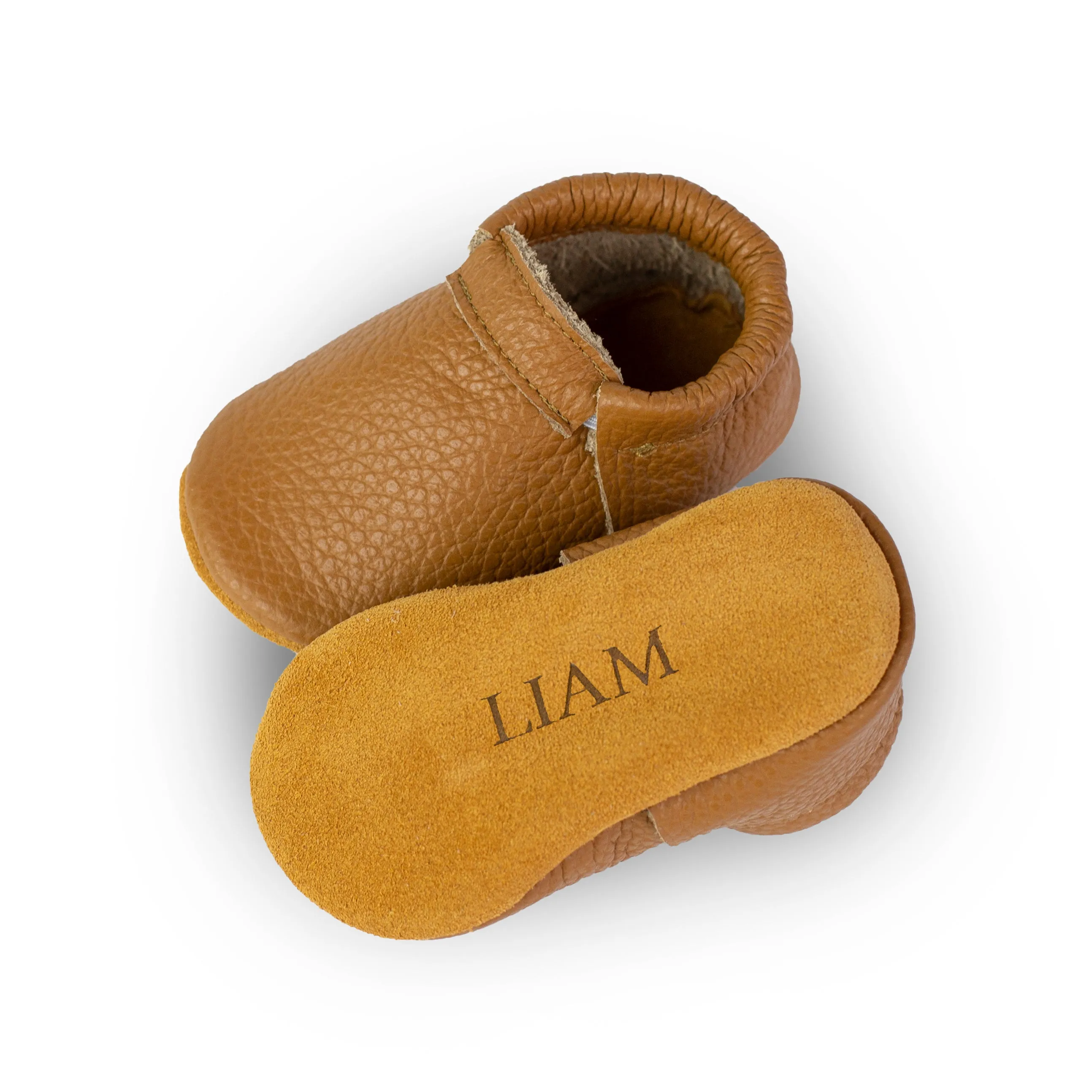 Fringeless Moccasins with Suede Sole. Baby and Toddler Shoes