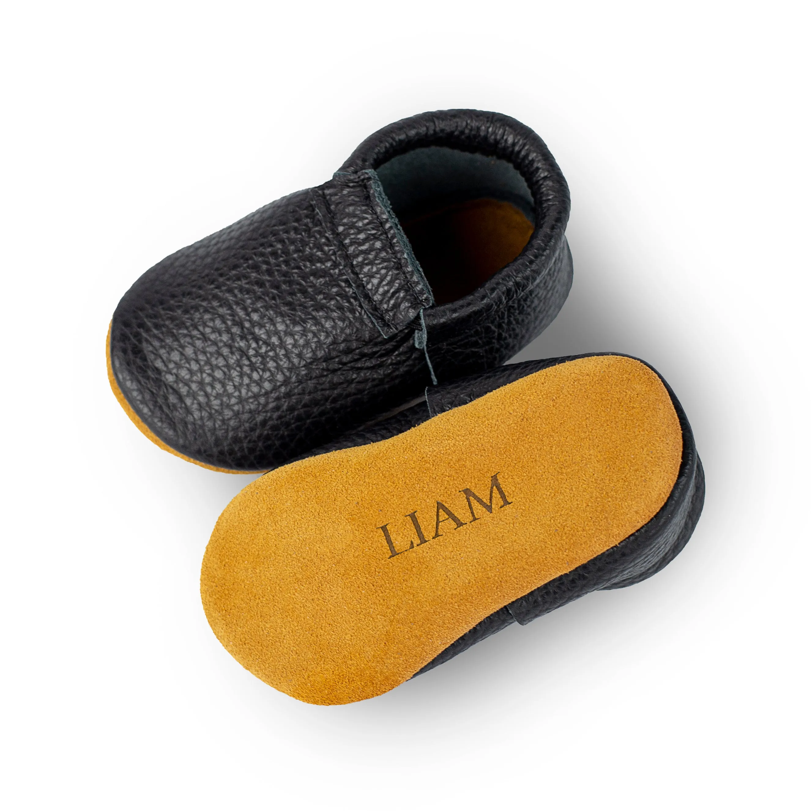 Fringeless Moccasins with Suede Sole. Baby and Toddler Shoes