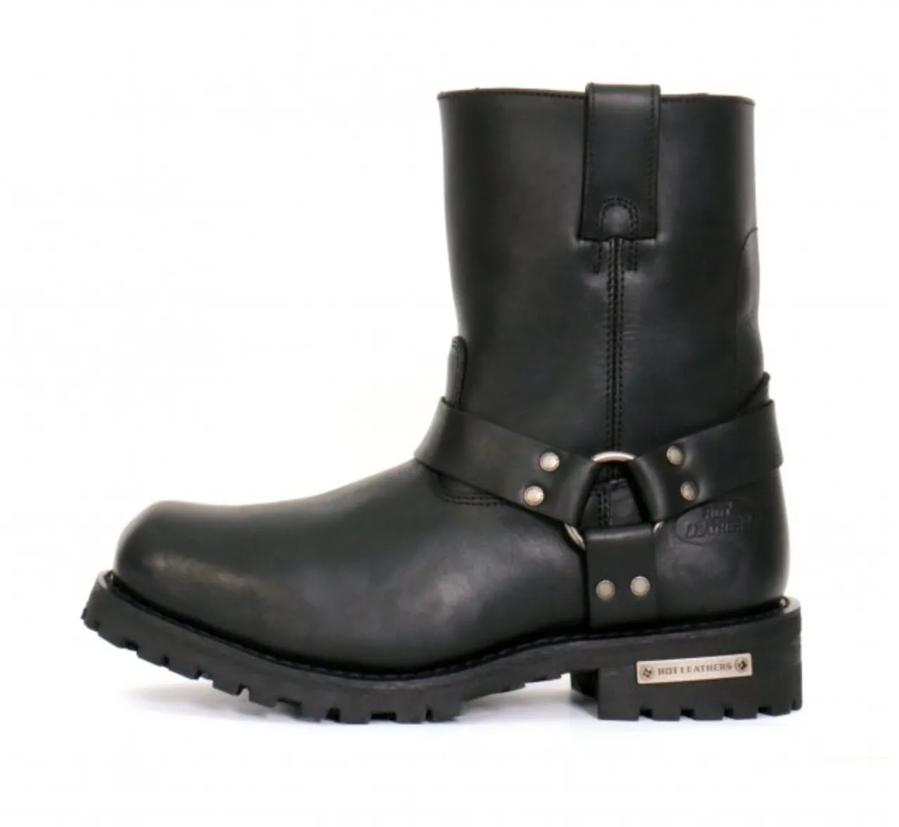 Genuine Leather Short Harness Cruiser Boots with side zip BTM1004