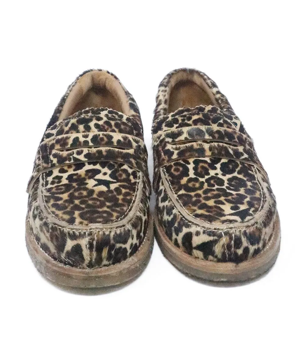 Golden Goose Leopard Print Fur Loafers sz 10