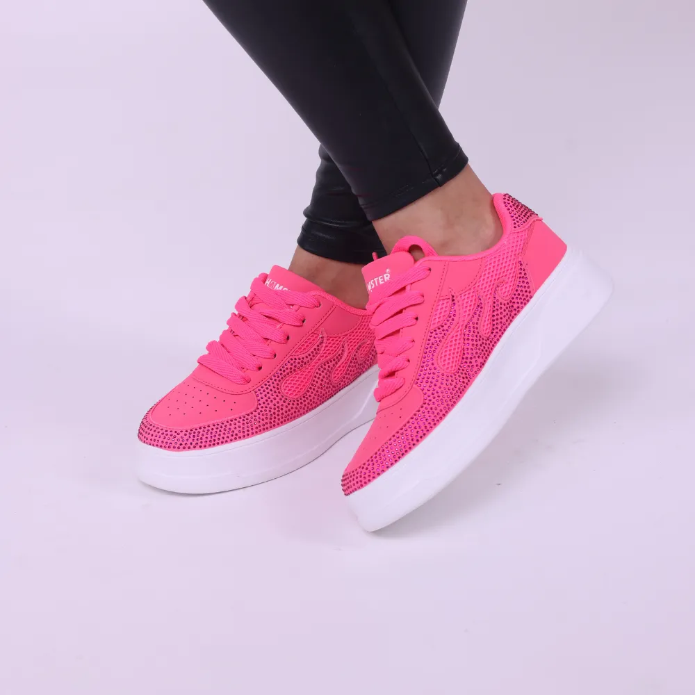 Hamster London Marcella Fire Hot Pink Party Sneakers