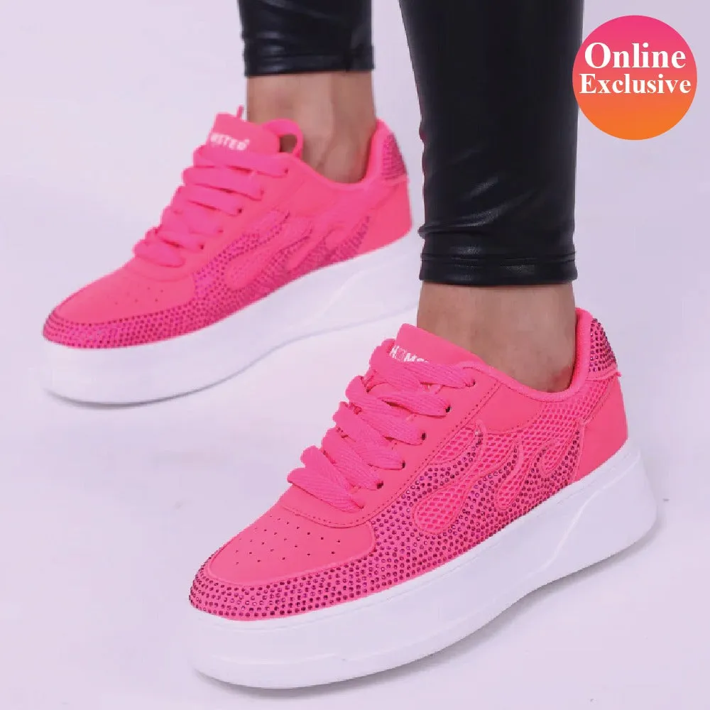 Hamster London Marcella Fire Hot Pink Party Sneakers