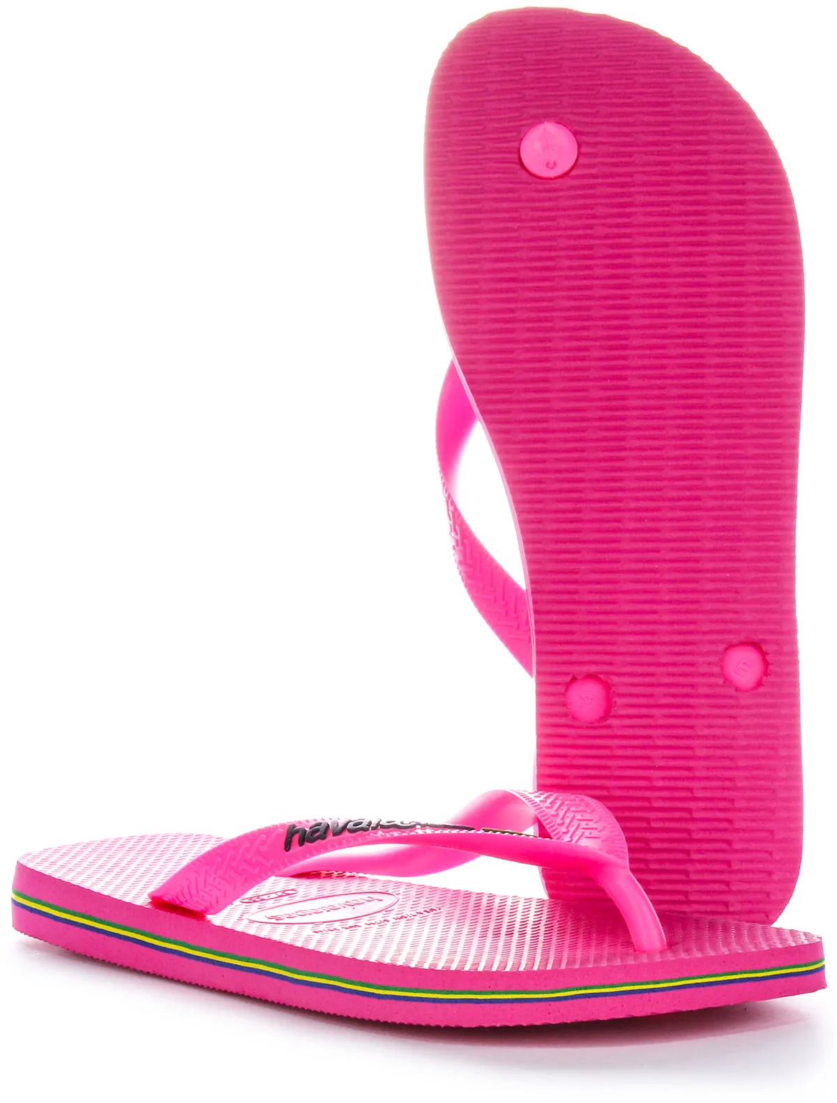 Havaianas Brasil Logo Neon In Pink For Unisex