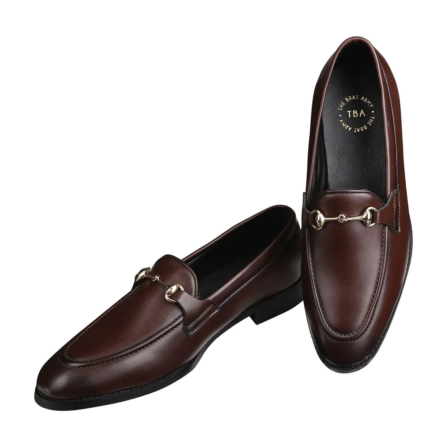 Henley Brown Horsebit Buckle Loafers.