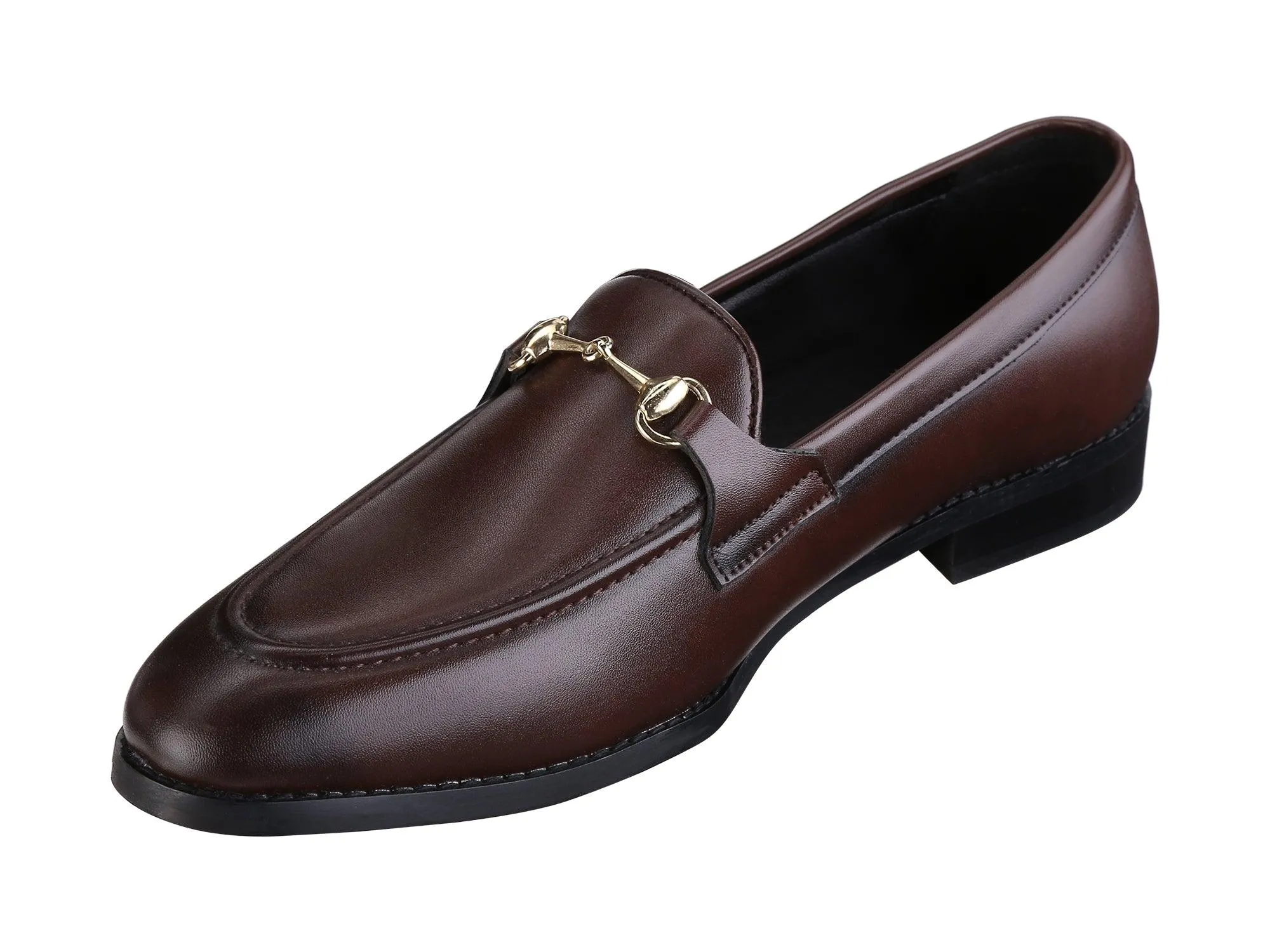 Henley Brown Horsebit Buckle Loafers.