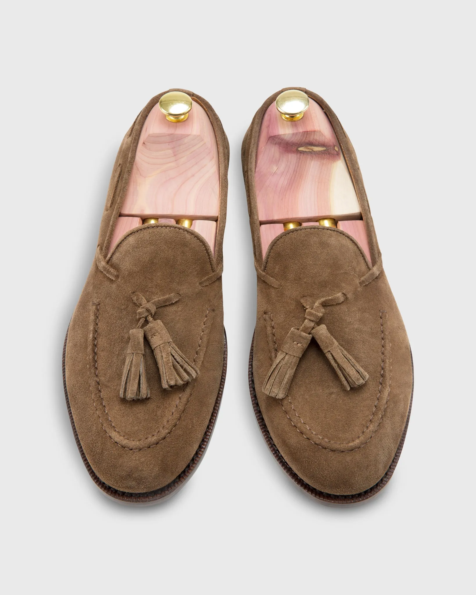 Italian Tassel Loafer in Cigar Suede