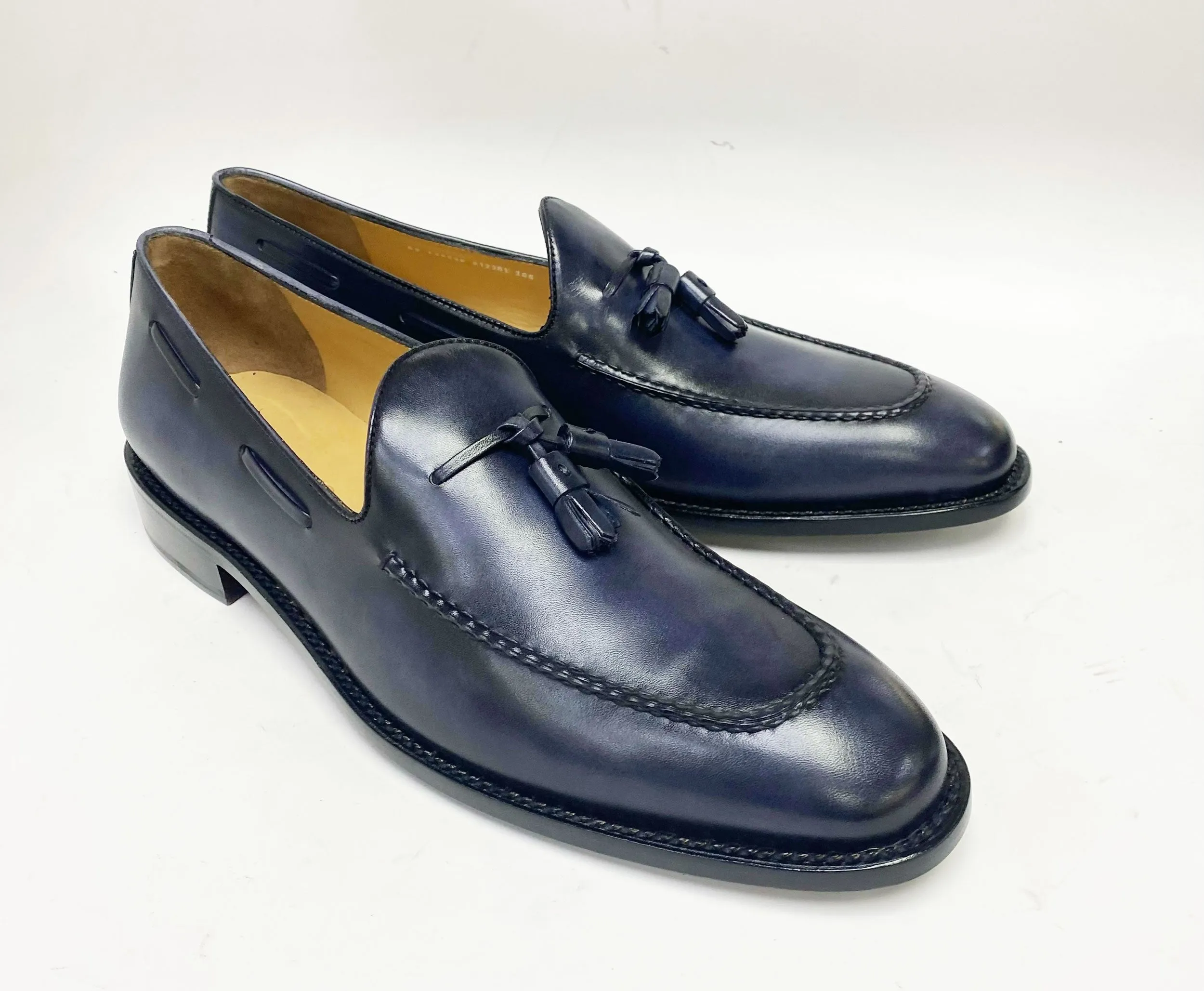 Jean Pierre Calfskin Tasseled Loafer Charcoal