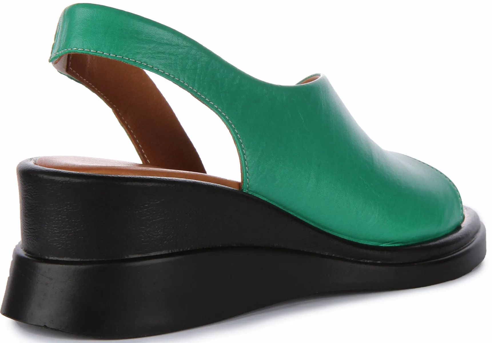 Justinreess England Nessa Wedge Sandal In Green For Women