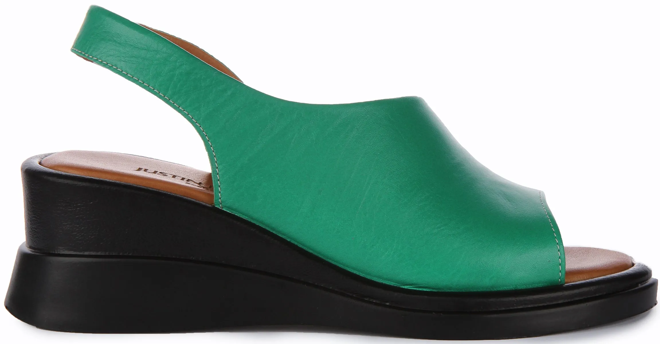 Justinreess England Nessa Wedge Sandal In Green For Women