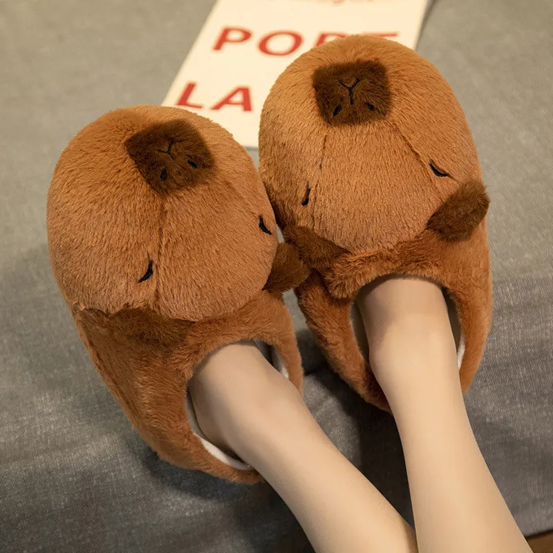 Kawaii Capybara Plush Slippers | Capybara Slippers