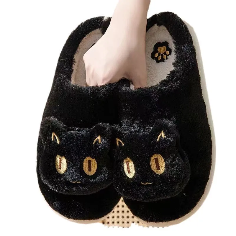 Kawaii Fluffy Cat Plush Slippers