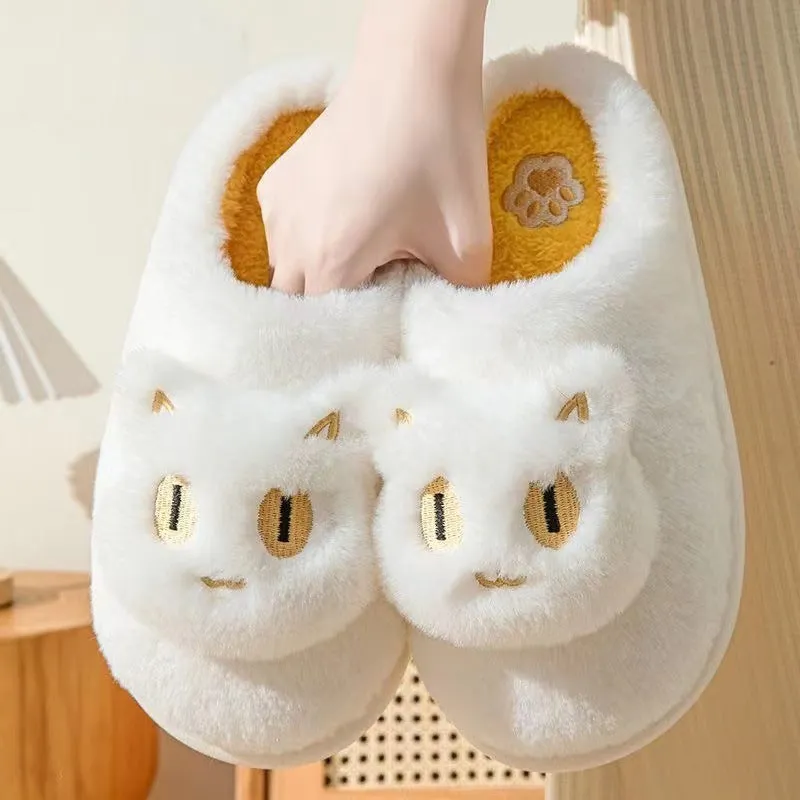 Kawaii Fluffy Cat Plush Slippers