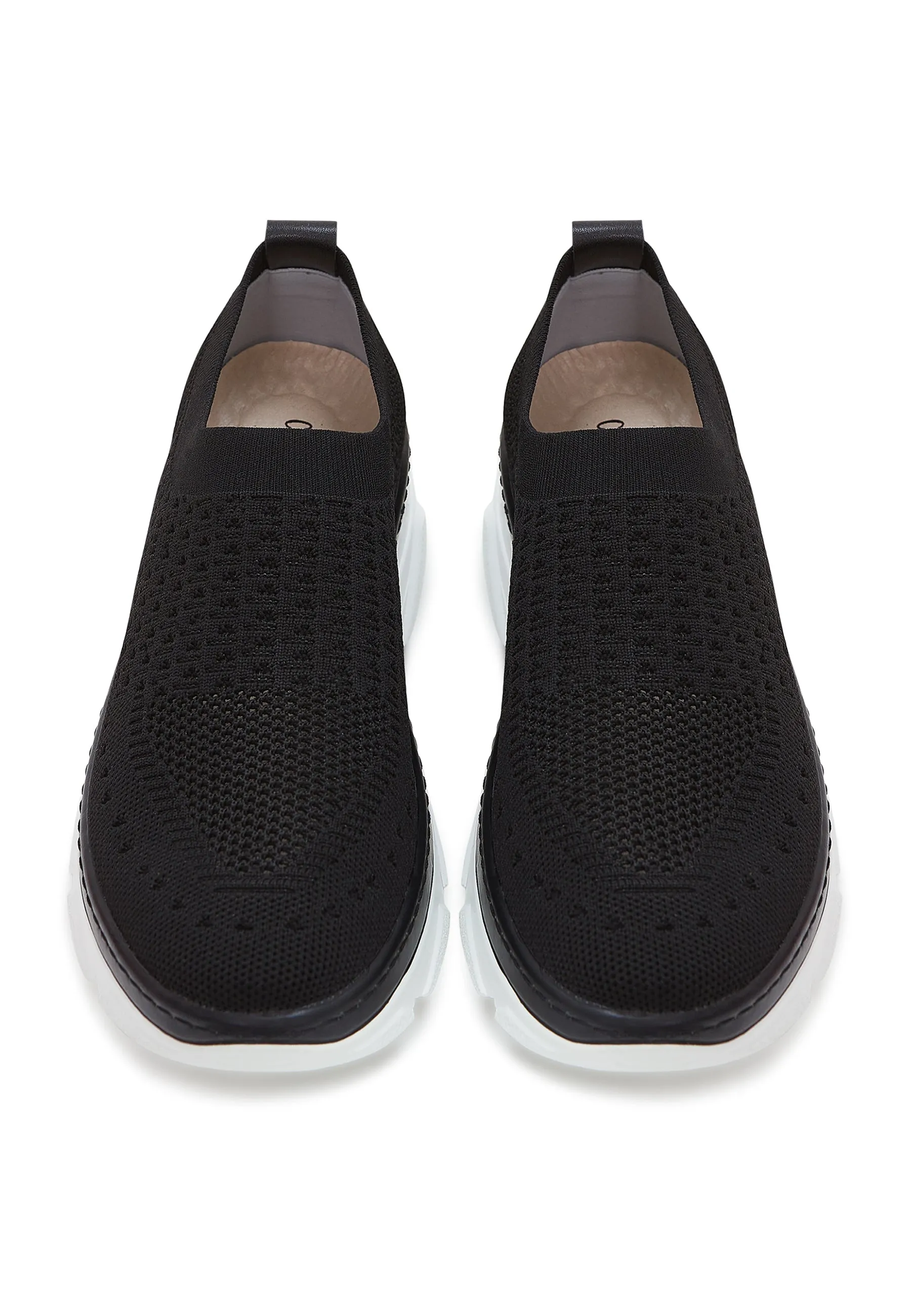 Knit Slip-On Sneakers - Black