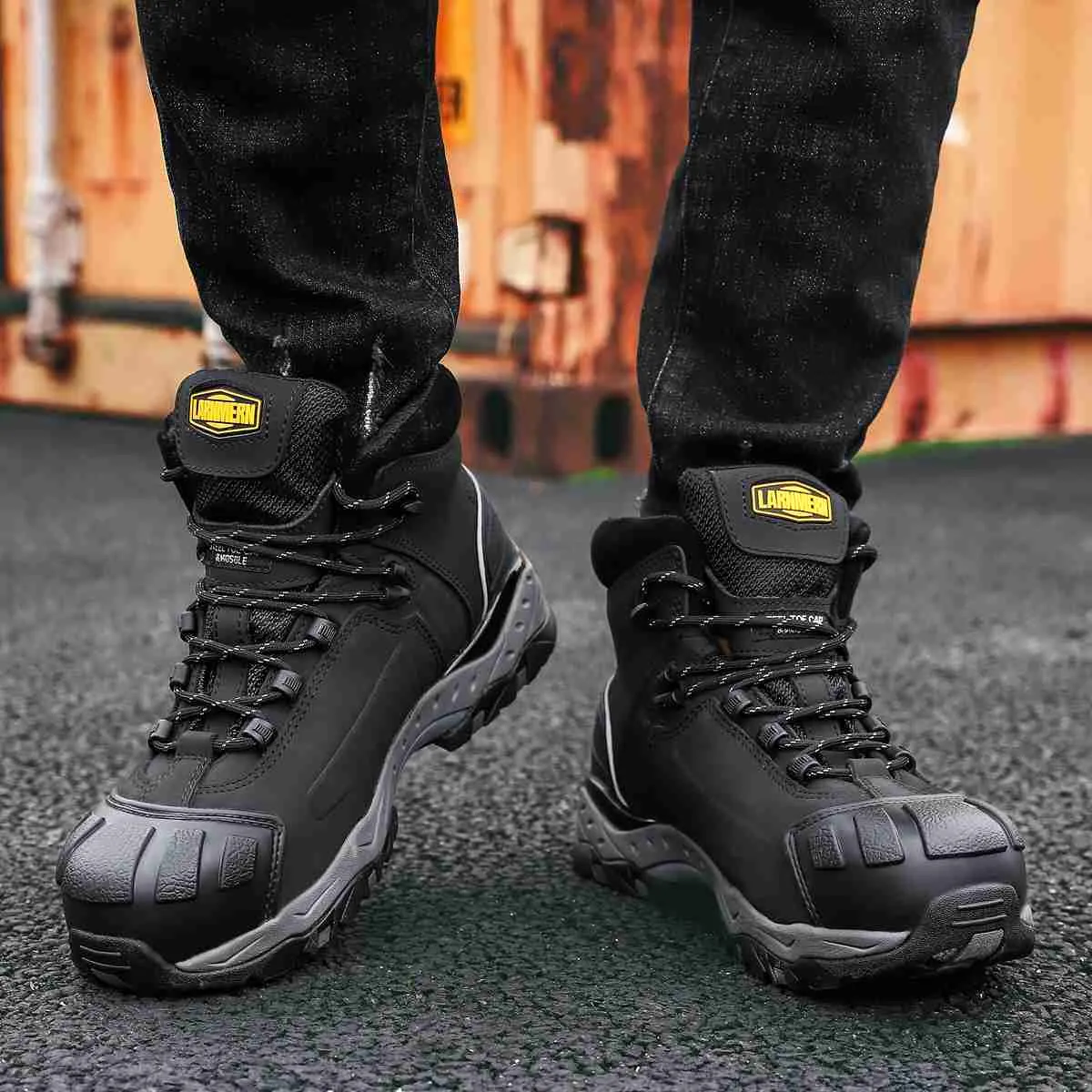 Larnmern Work Boots Indestructible Puncture Proof ESD Protection Slip Resistant Outdoor Safety Work Shoes For Men,#8057