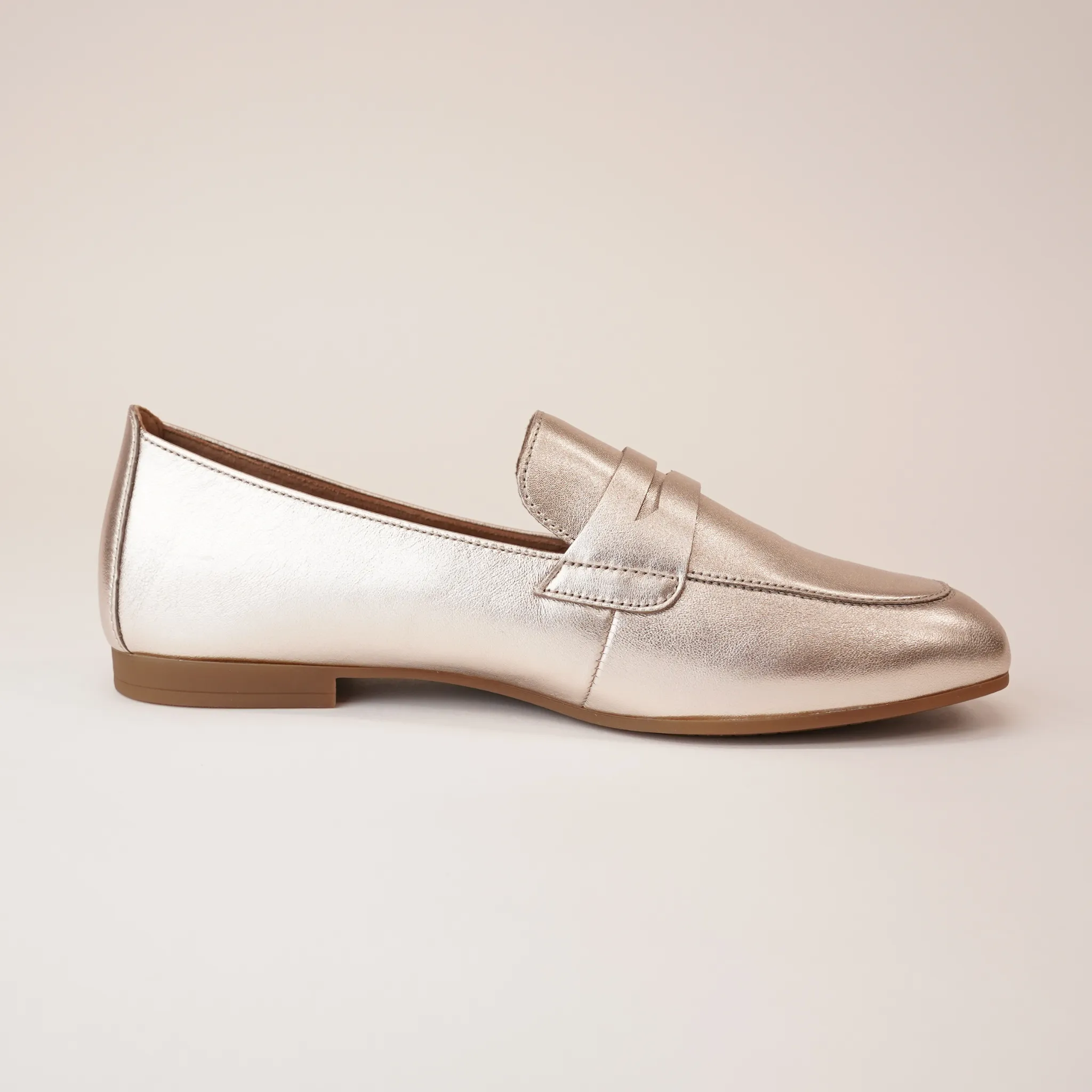 Libby Pewter Leather Loafers