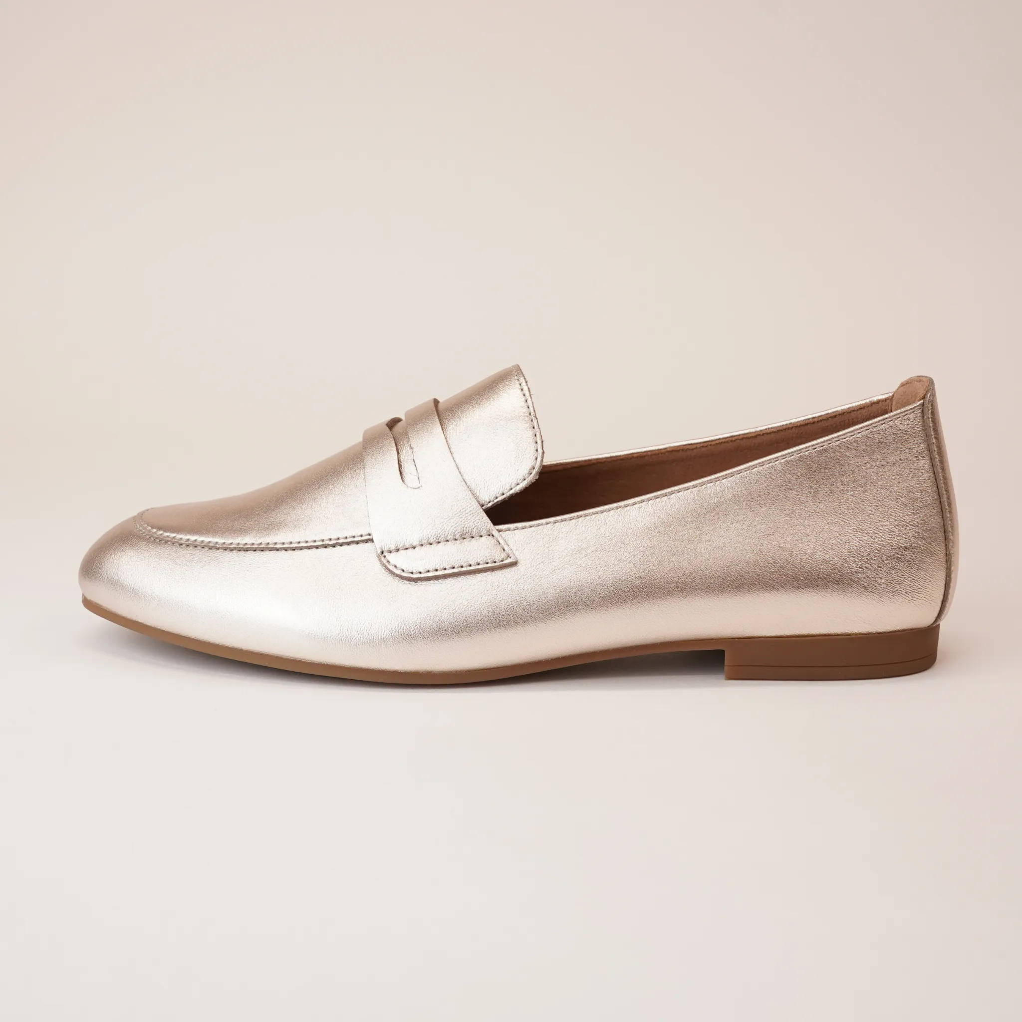 Libby Pewter Leather Loafers