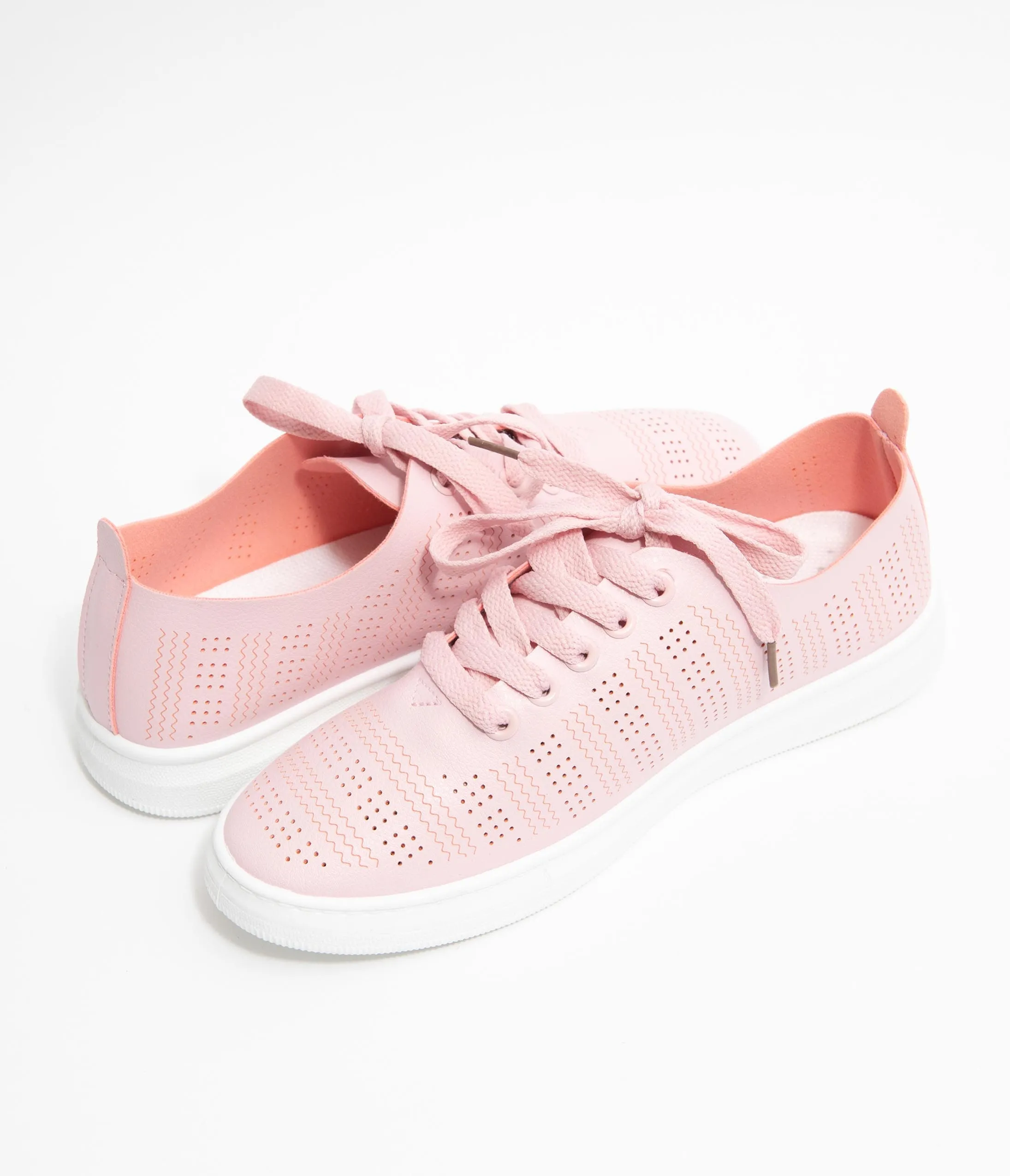 Light Pink Perforated Sneakers