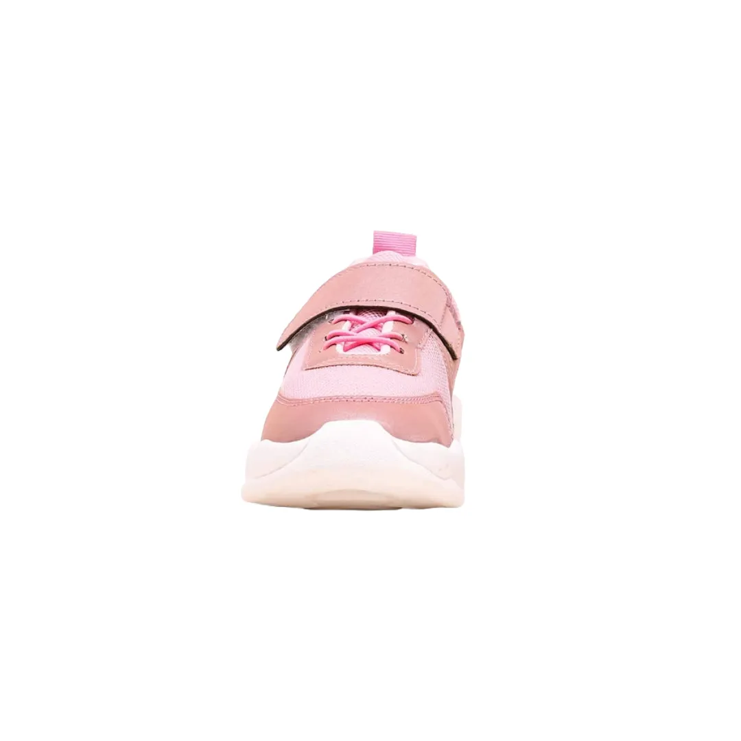 Lightweight Pink Athletic Sneakers with Velcro Strap