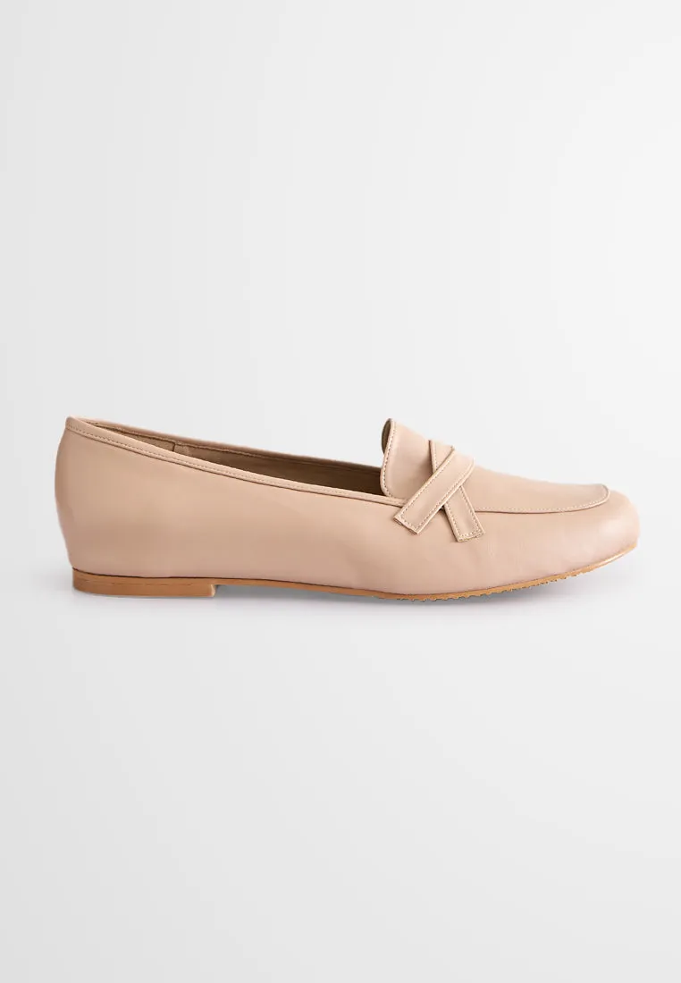 Louisa Classic Soft Loafers - Nude