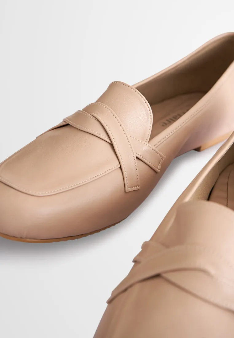 Louisa Classic Soft Loafers - Nude