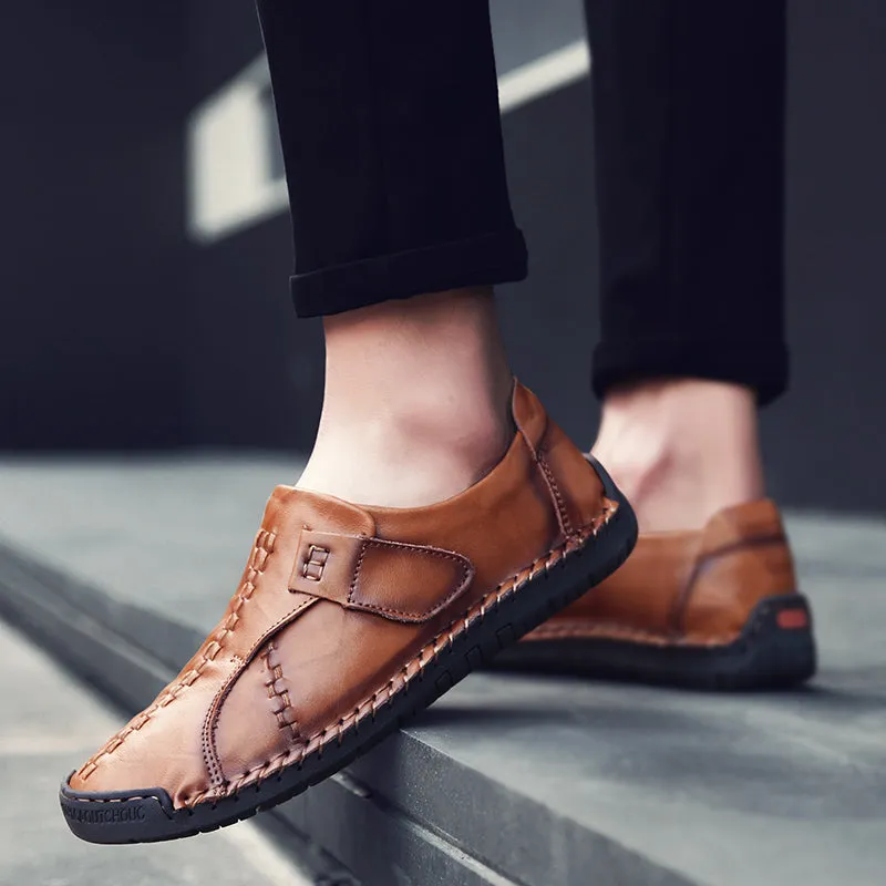 Men's Flat Casual Leather Driving Loafers -7808