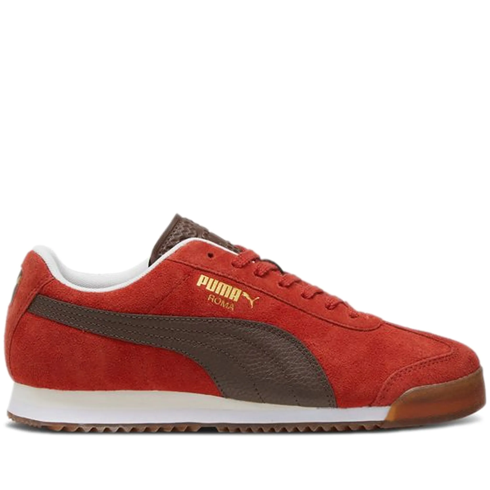 Men's Puma Roma Suede Shoes - Mars Red/ Espresso Brown/ Gum