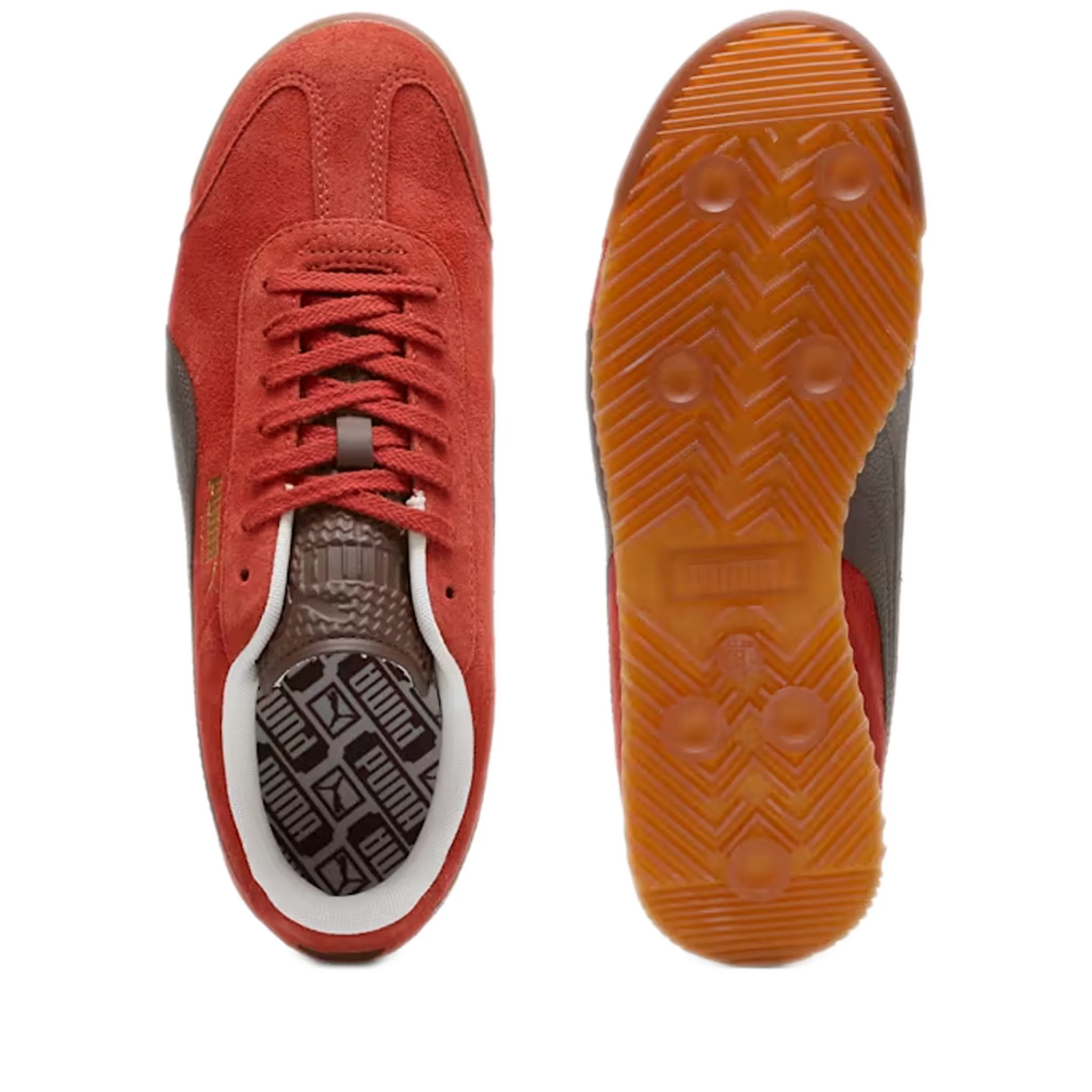 Men's Puma Roma Suede Shoes - Mars Red/ Espresso Brown/ Gum