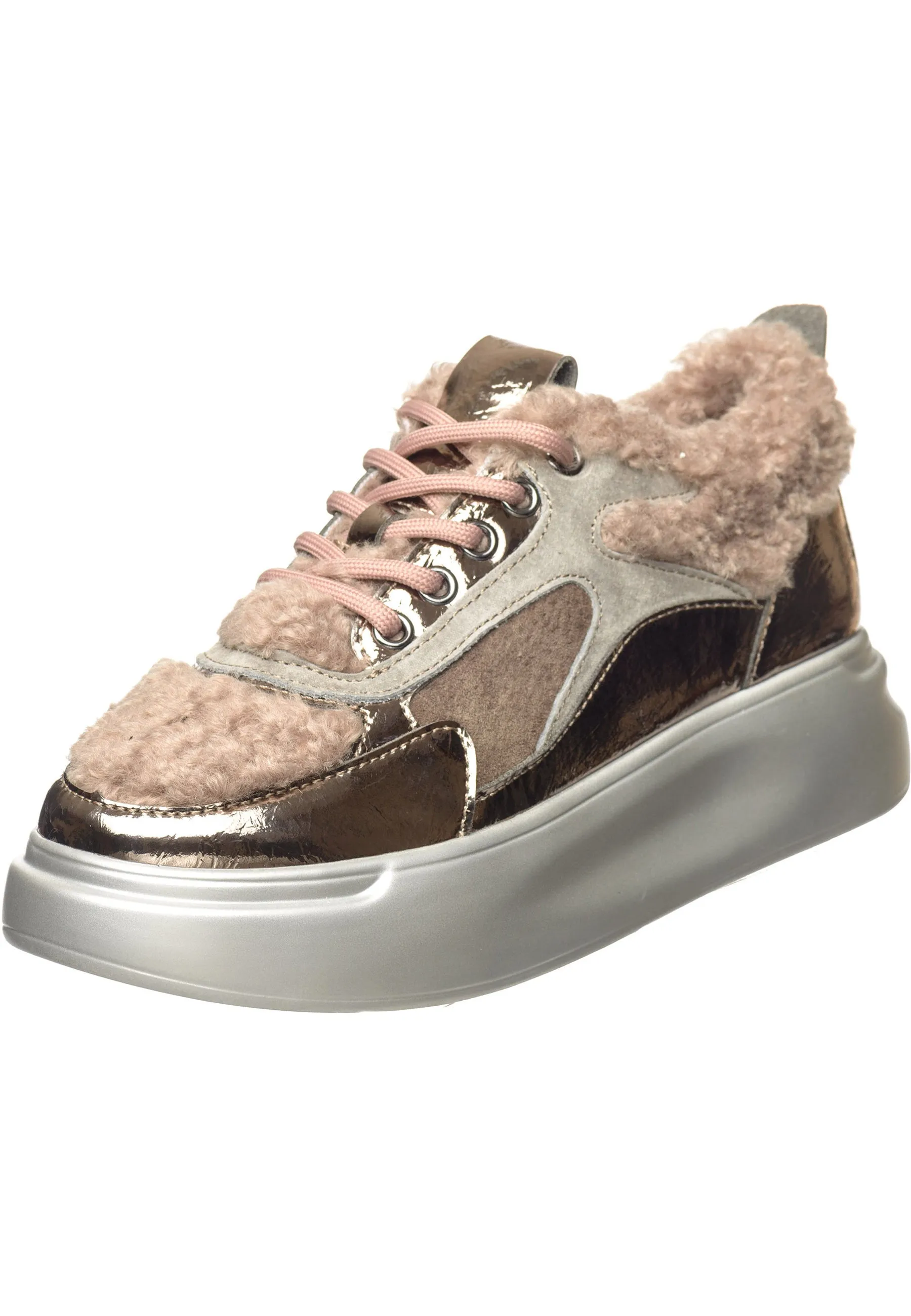 Metallic Cozy Lined Platform Sneakers