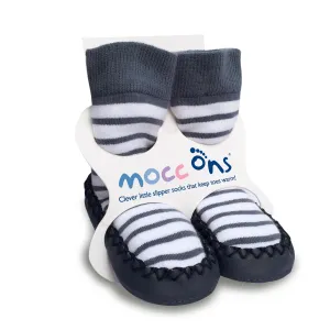 Mocc Ons Slipper Socks (Nautical Stripe)